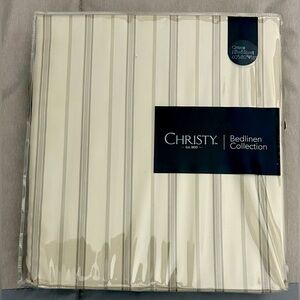 NIB-CHRISTY-Bedlinen Collection•Bloomsbury Stripe Queen Fitted Sheet•